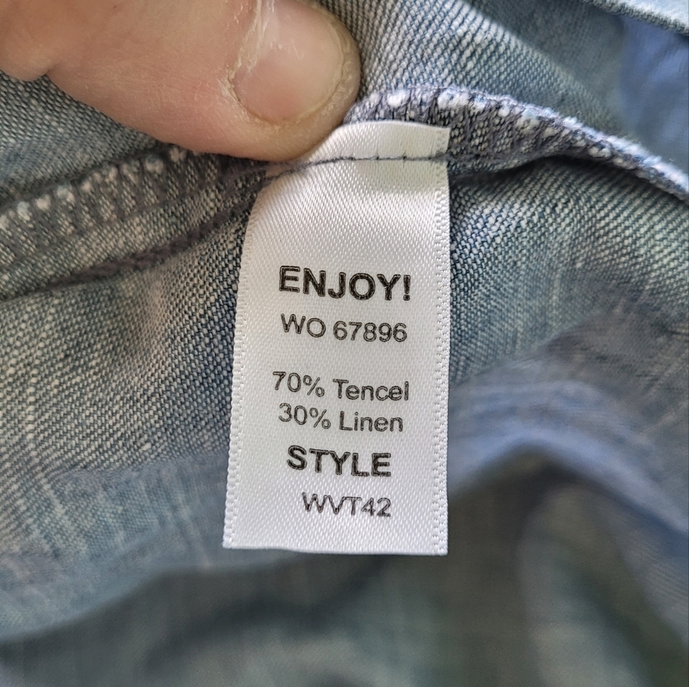 Michael Stars Chambray Denim Shirt Dress Tencel Linen Lightweight - Picture 5 of 5